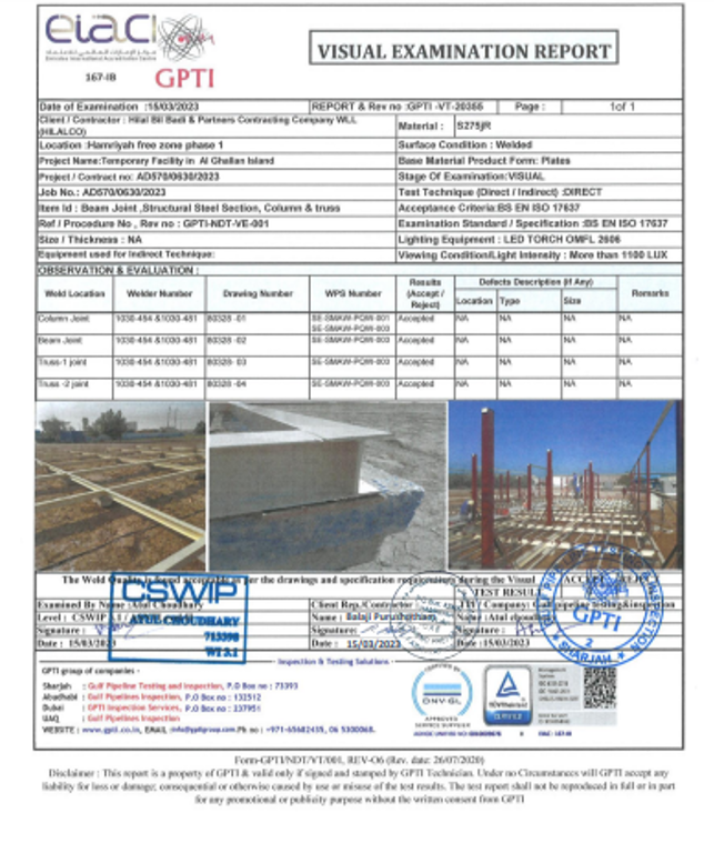 Qualified and Certified Resources for each stage of process from Planning, Engineering, Welding, Painting, and QC.